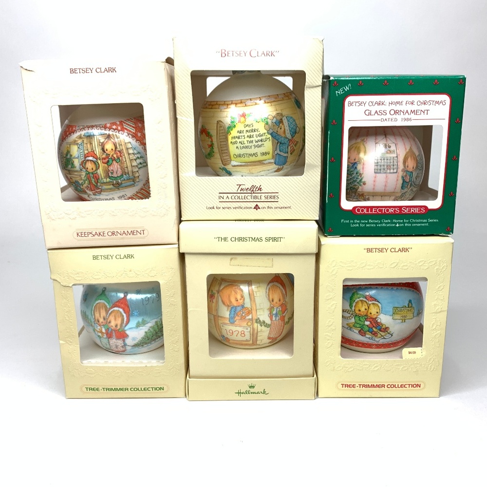 Hallmark Betsey Clark Vintage Ornaments - Lot of 6
